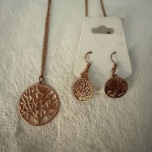 Elegant Gold Tree of Life Jewelry Set